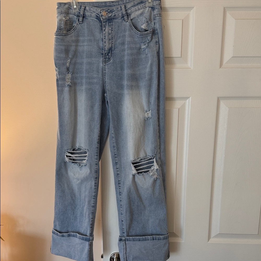 Distressed Light Blue Women's Jeans